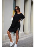 Black dress with ties 1403 - Online store - Boutique